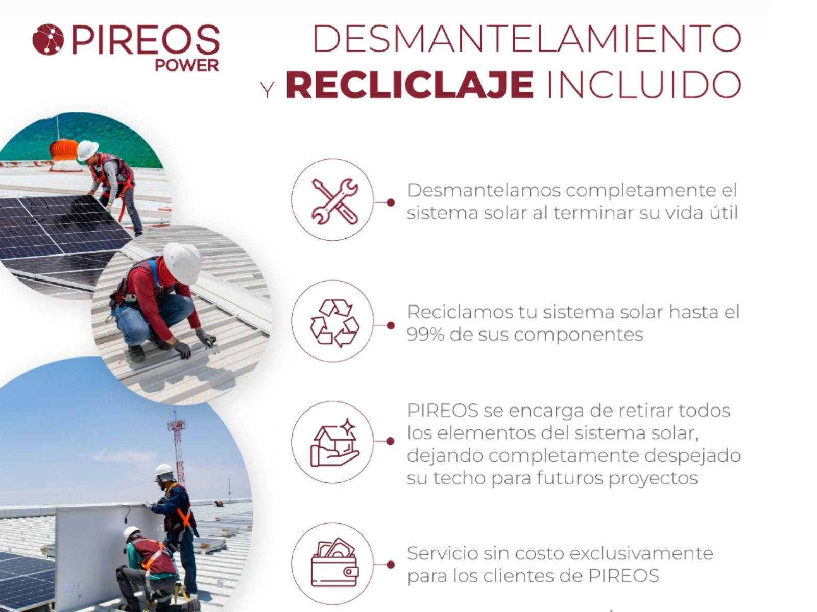 En Pireos incluimos el servicio del reciclaje y desmantelamiento