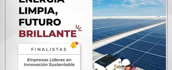 Infografía de Pireos Power: Finalistas del Premio Empresas Líderes en Innovación Sustentable 2024 por HSBC y EY, destacando energía limpia para un futuro brillante.