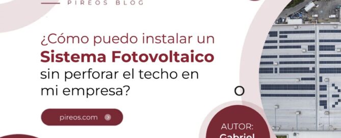 Infografía de Pireos Power sobre cómo instalar un sistema fotovoltaico sin perforar el techo, destacando soluciones para lámina KR18, losas de concreto y cubiertas tipo Deck.
