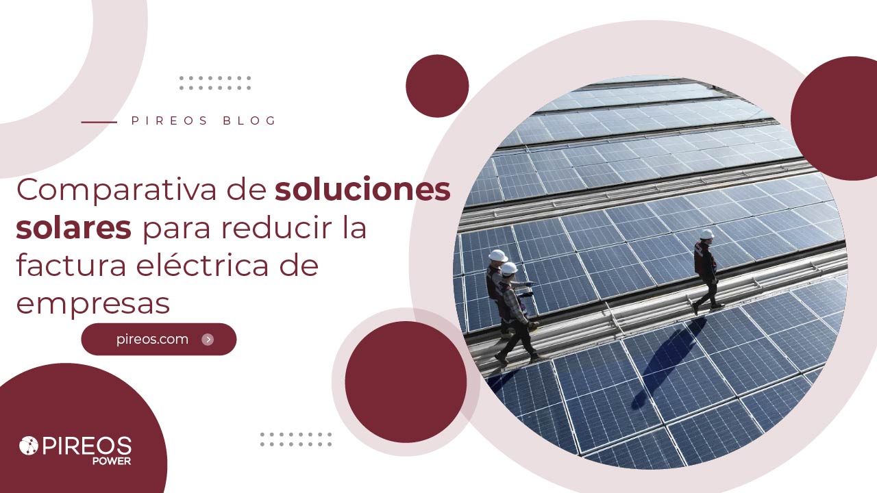 Técnico de Pireos Power realizando la instalación de paneles solares en una nave industrial para reducir la factura eléctrica de una empresa.
