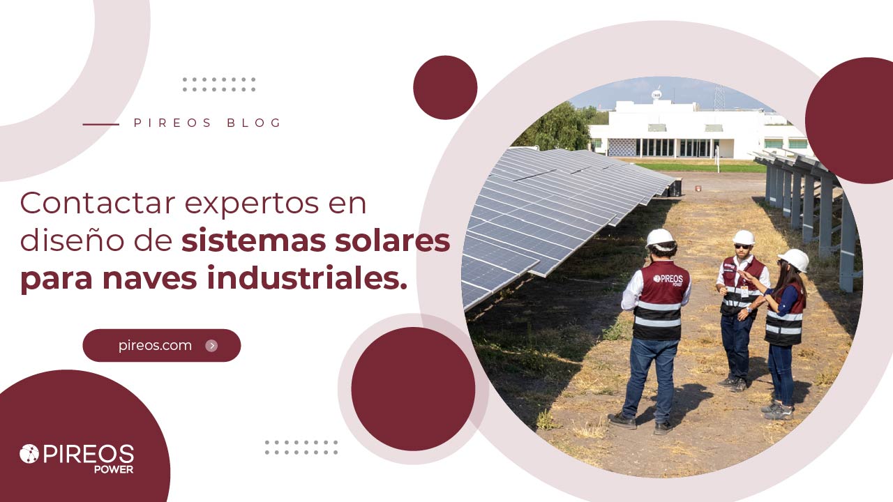 Ingenieros de Pireos Power realizando el montaje y diseño de un sistema solar industrial sobre la techumbre de una nave industrial.