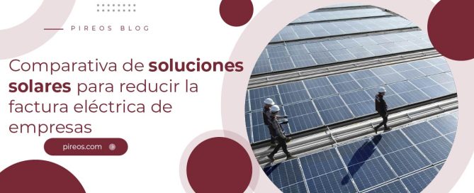 Técnico de Pireos Power realizando la instalación de paneles solares en una nave industrial para reducir la factura eléctrica de una empresa.