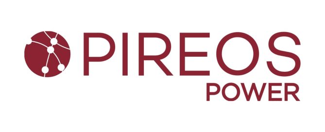 Logotipo oficial de Pireos Power, empresa proveedora de paneles solares de alta eficiencia y sistemas de almacenamiento de energía para industrias en México.